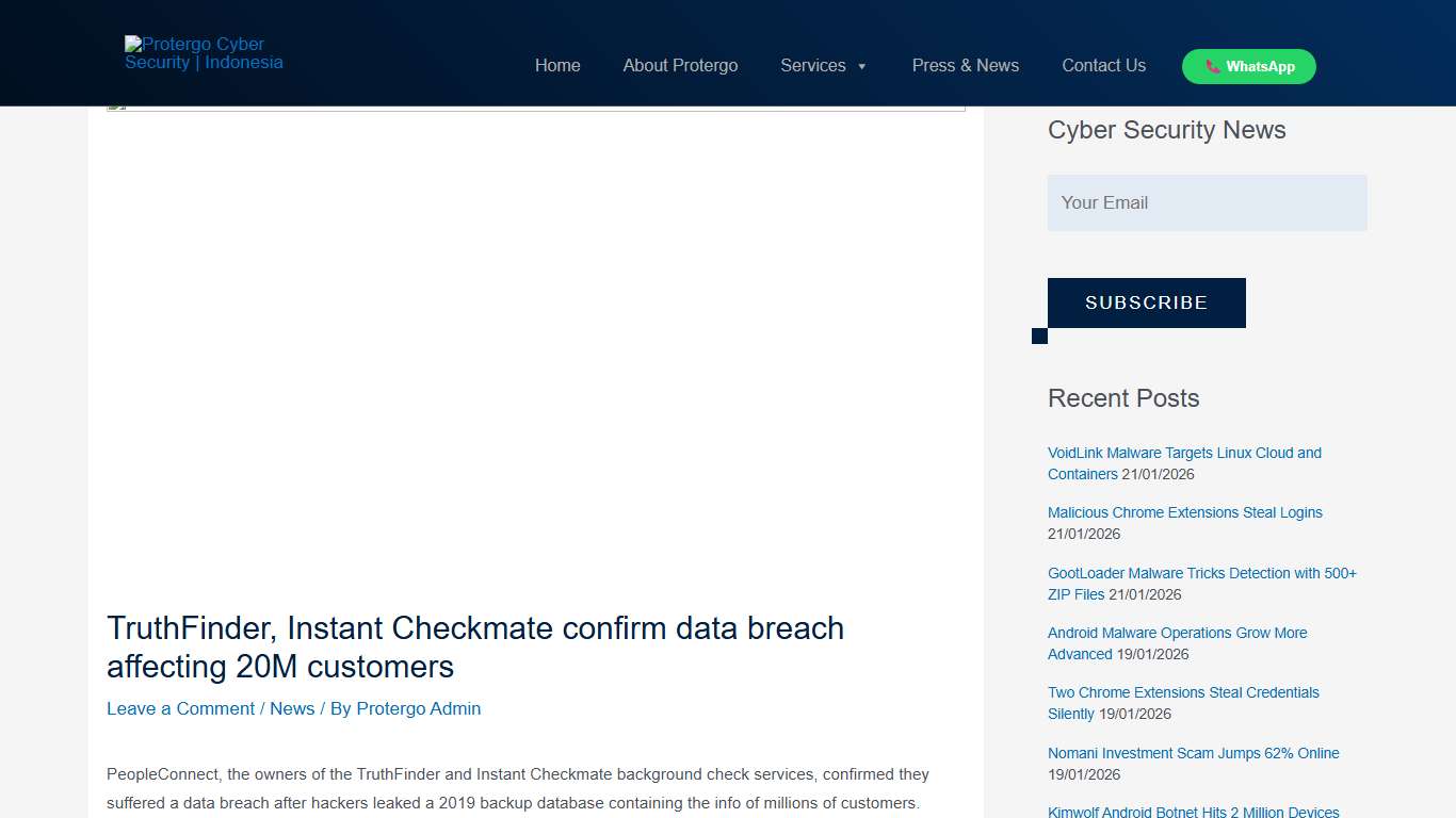 TruthFinder, Instant Checkmate confirm data breach affecting 20M customers